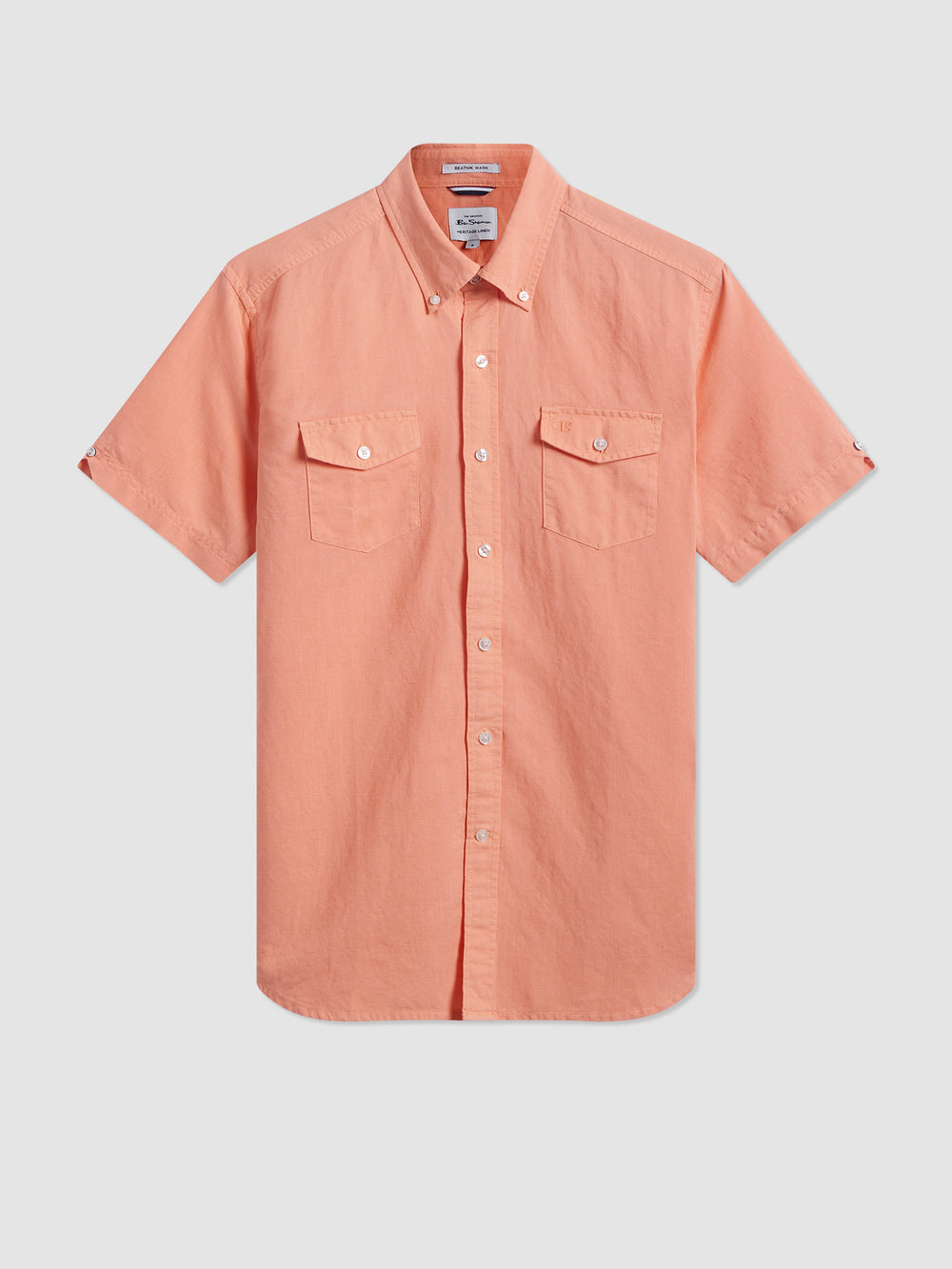 Ben Sherman Garment Dye Linen Shirts Orange | EIJPLA-712