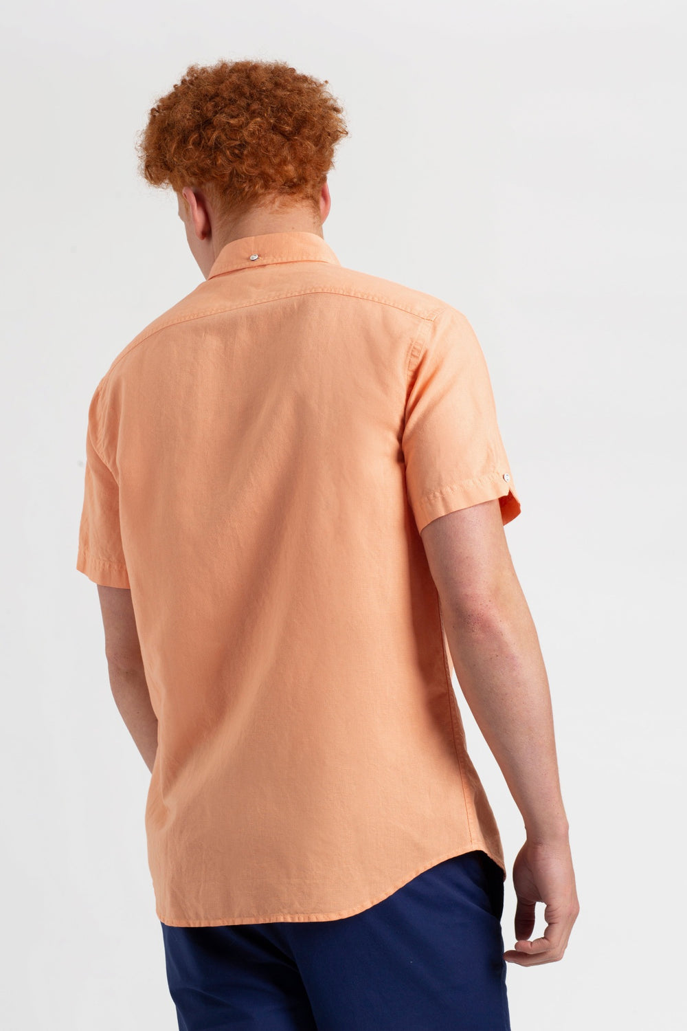 Ben Sherman Garment Dye Linen Shirts Orange | EIJPLA-712