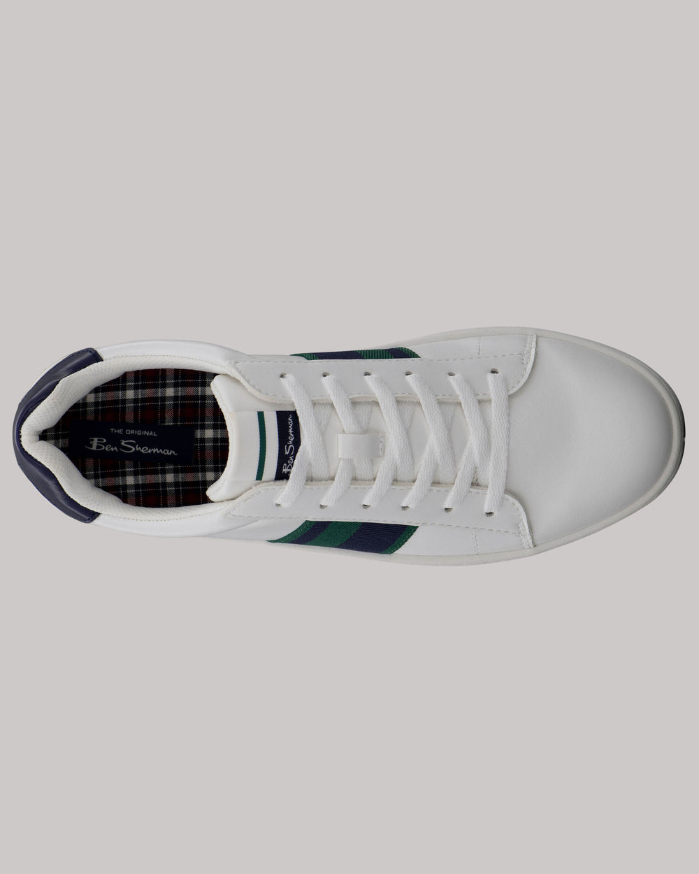 Ben Sherman Hampton Stripe Sneakers White / Navy / Green | GDOVZL-076