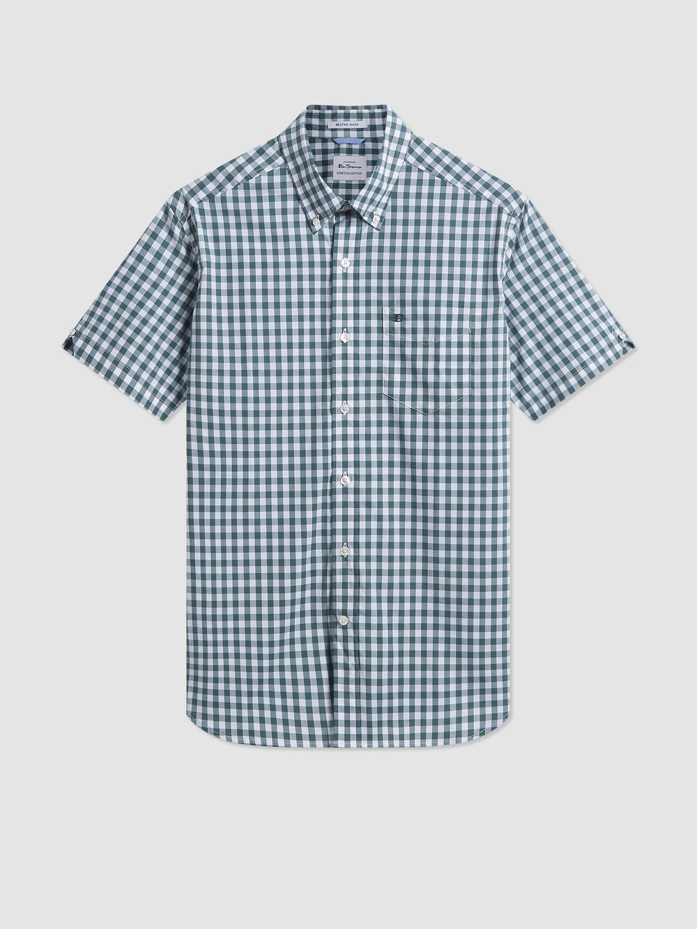 Ben Sherman House Poplin Gingham Shirts Olive | GIQJEX-627