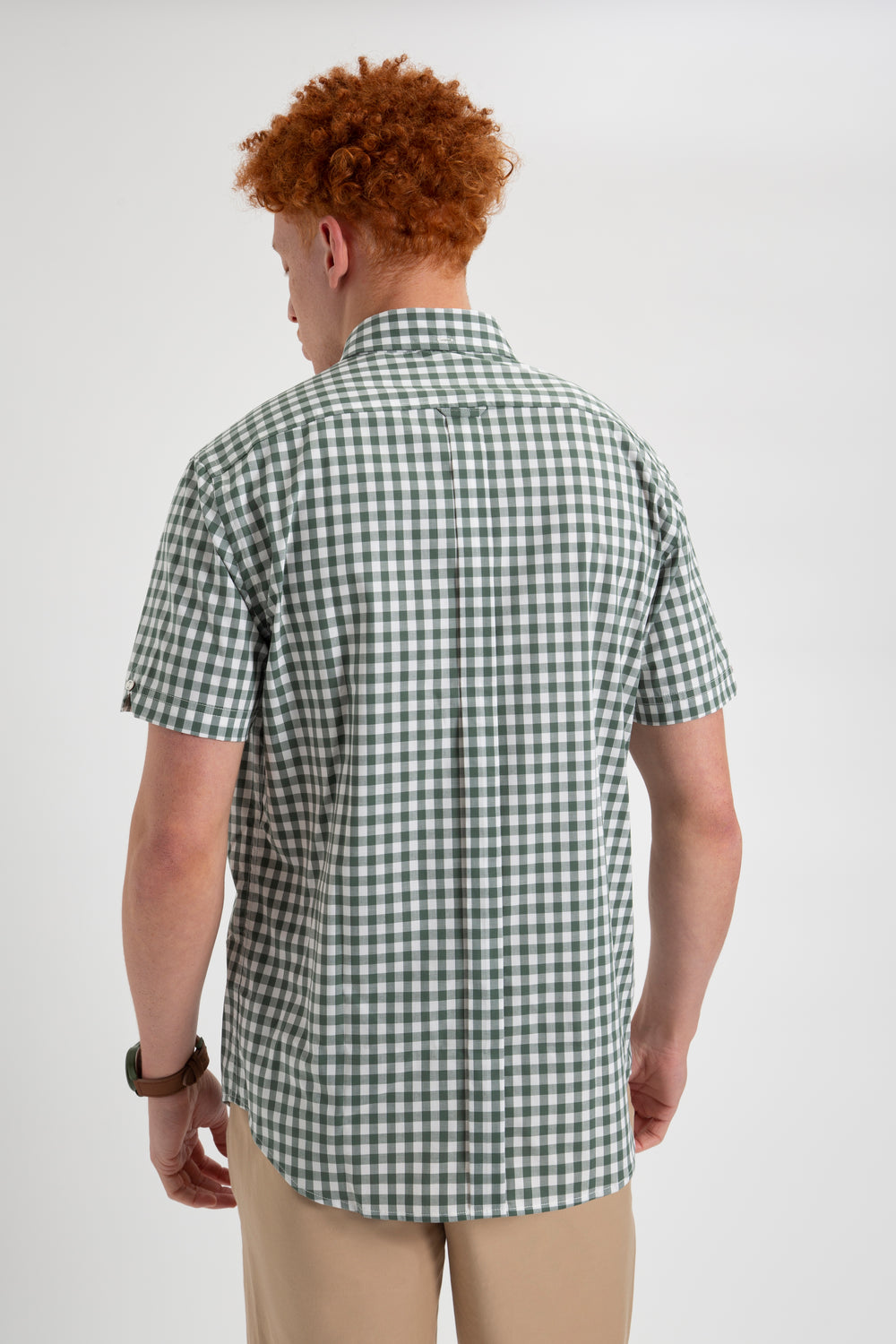 Ben Sherman House Poplin Gingham Shirts Olive | GIQJEX-627