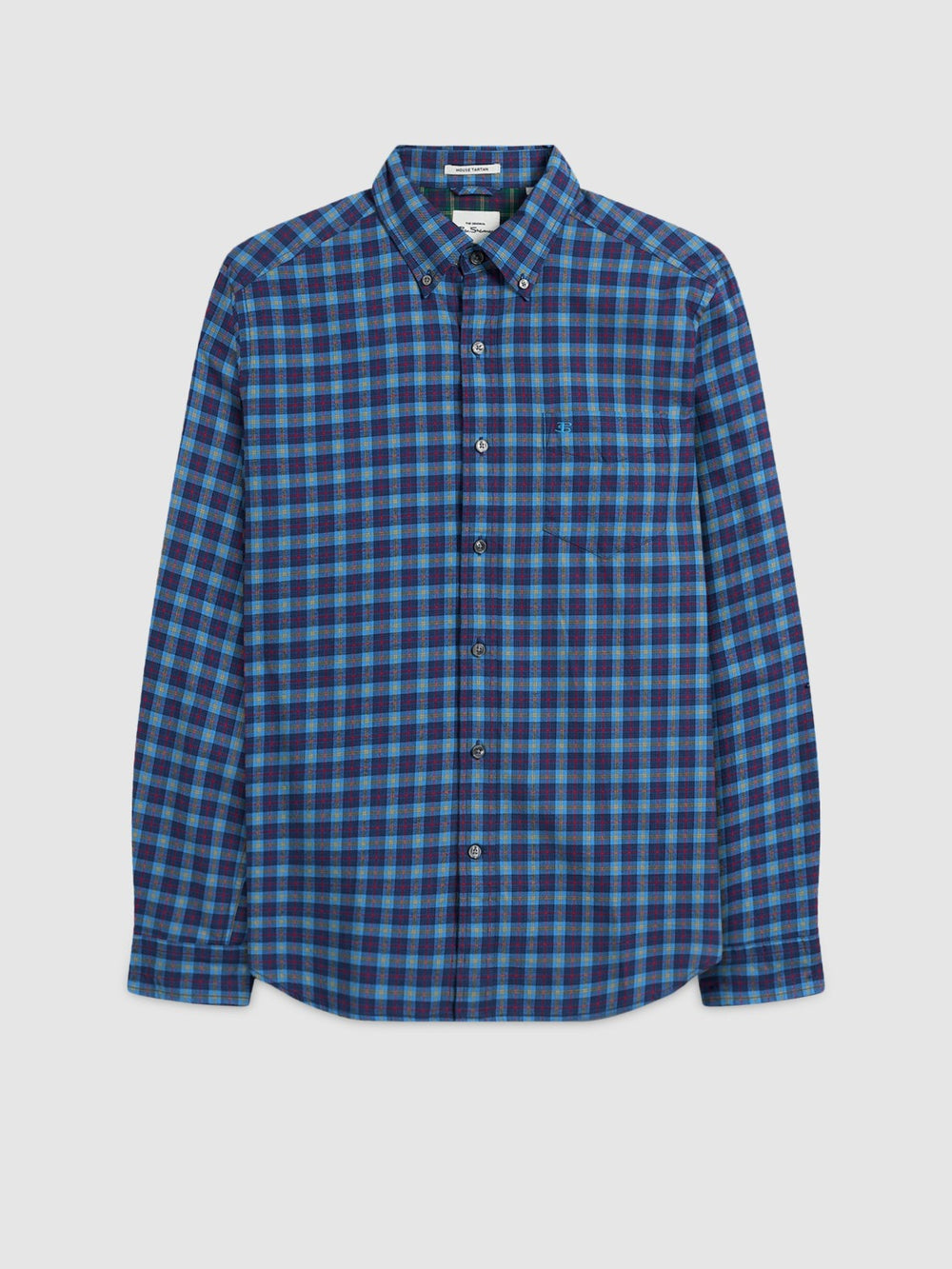 Ben Sherman House Tartan Twill Shirts Navy | FVDYPR-852