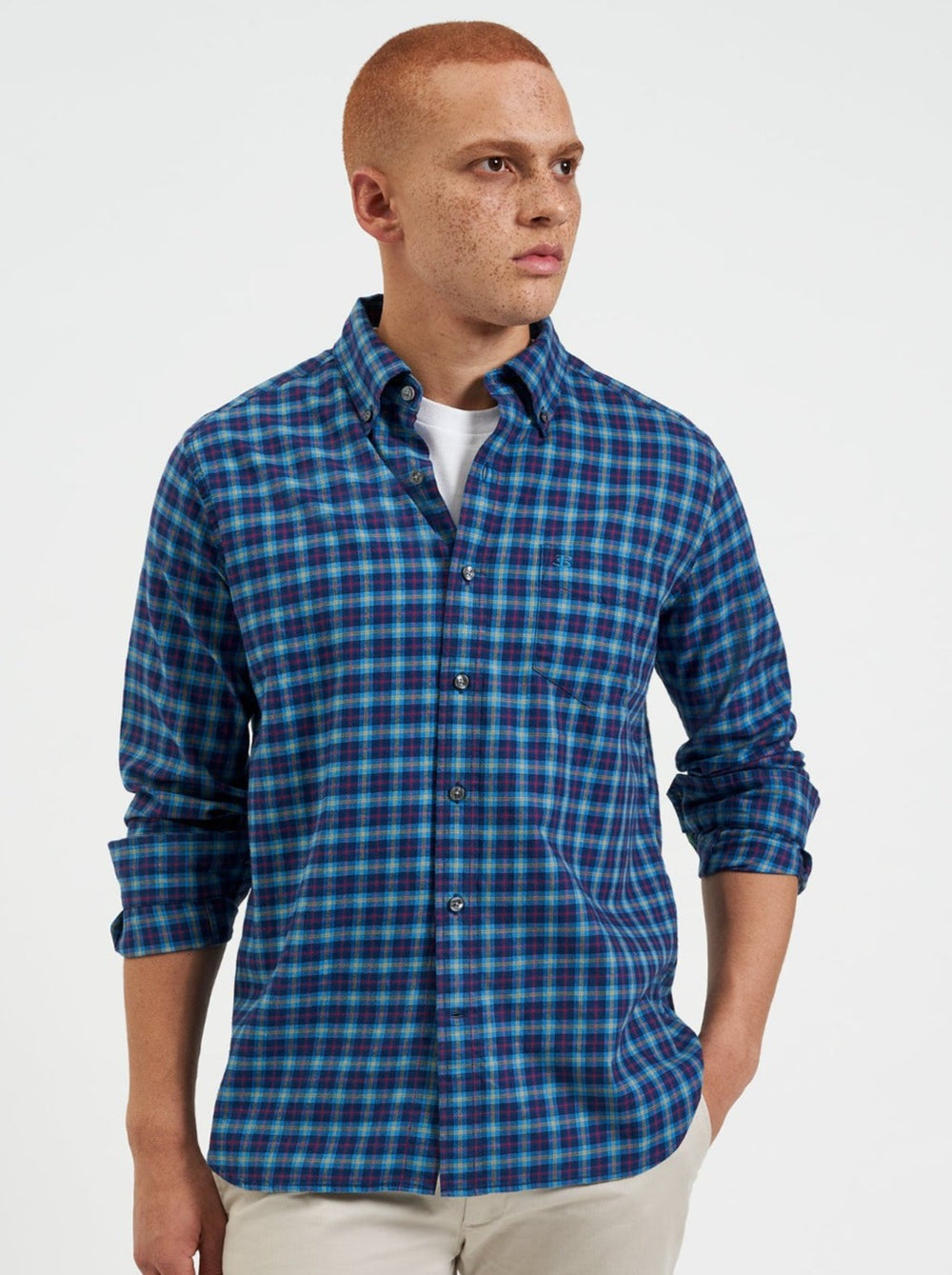 Ben Sherman House Tartan Twill Shirts Navy | FVDYPR-852