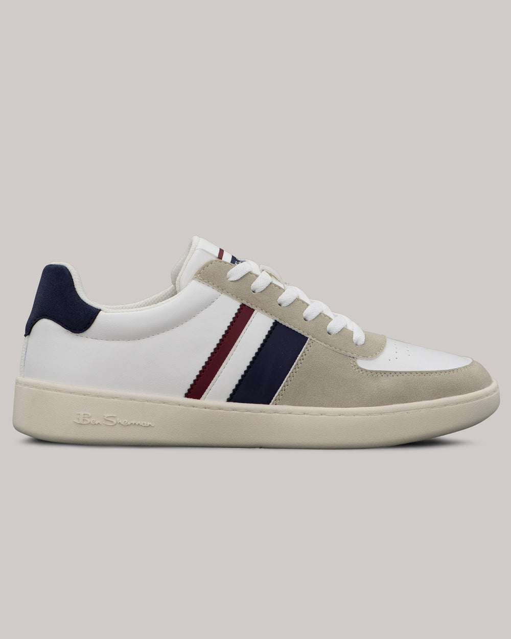 Ben Sherman Hyde Navy Stripe Sneakers White | NMGYKJ-026