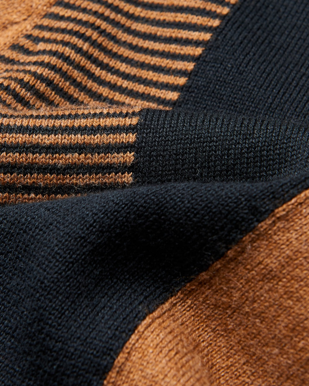 Ben Sherman Intarsia Stripe Polo Neck Sweaters Brown | AGXCQF-795