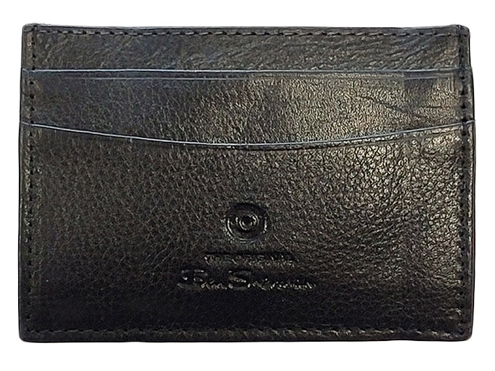 Ben Sherman Koki Leather Card Holder Wallets Black | BLQYDC-129