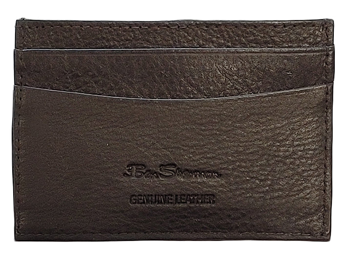 Ben Sherman Koki Leather Card Holder Wallets Brown | RZMESL-180