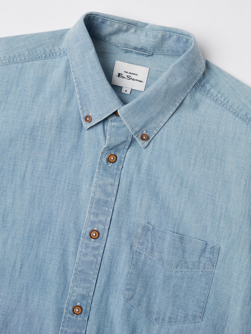 Ben Sherman Long-Sleeve Chambray Shirts Blue / Navy | NOKPTD-467