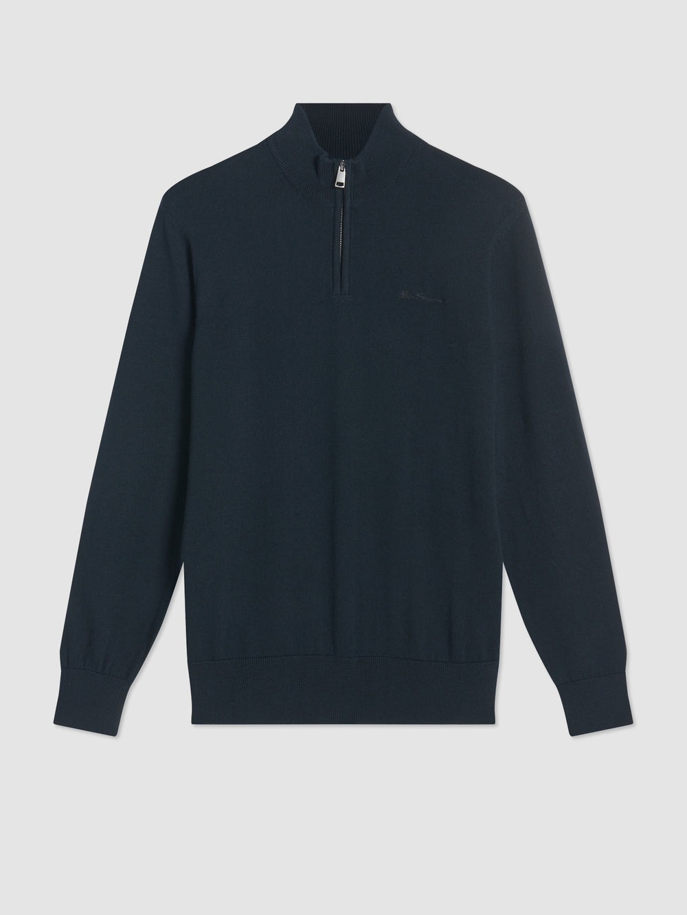 Ben Sherman Merino Half-Zip Knitwear Black | HLNRPX-731