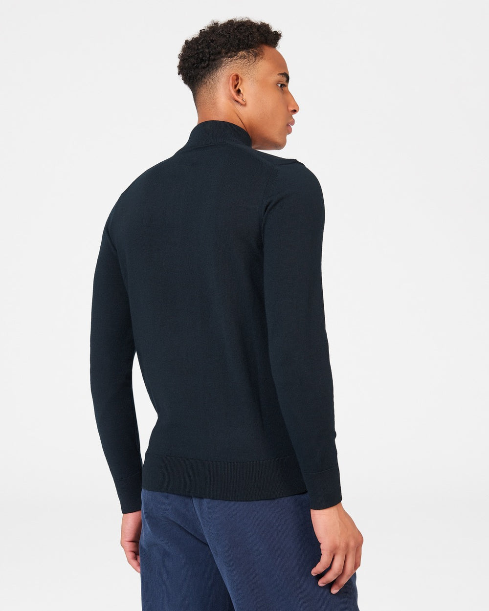 Ben Sherman Merino Half-Zip Knitwear Black | HLNRPX-731