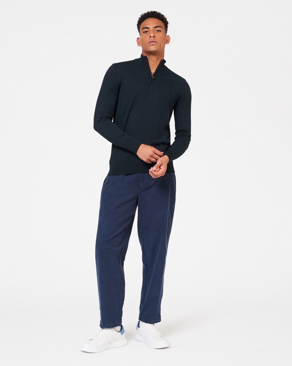 Ben Sherman Merino Half-Zip Knitwear Black | HLNRPX-731