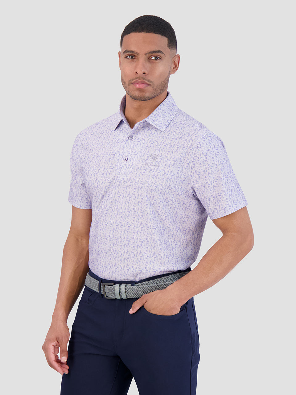 Ben Sherman Mini Guitar Tech Jersey Sports Fit Polo Shirts Purple | NSFIVW-809