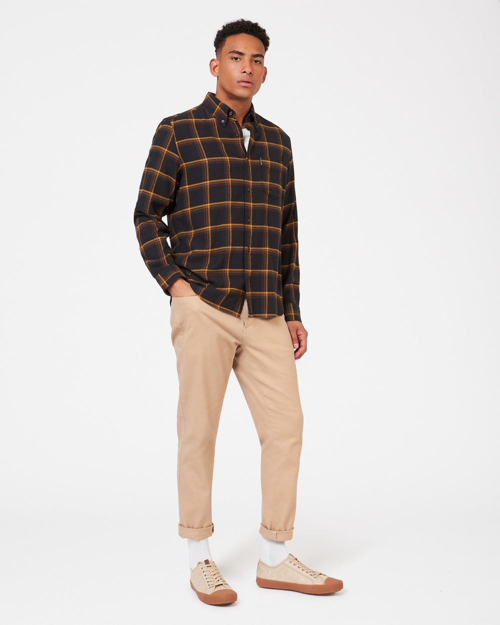 Ben Sherman Oversized Brushed Check Shirts Black | HJENFR-820