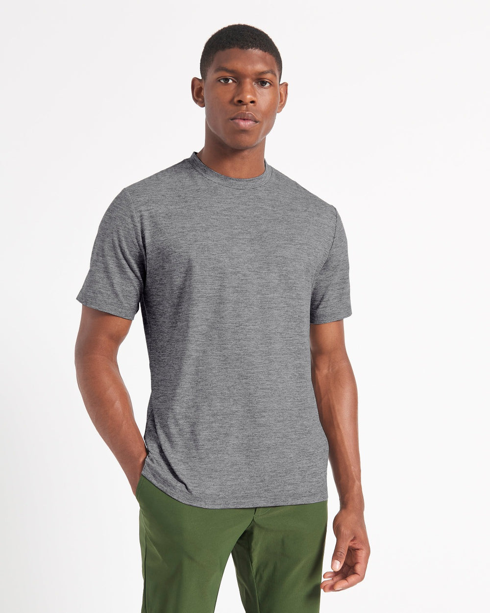 Ben Sherman Performance Stretch Marl T-Shirt Grey | WHUMED-107