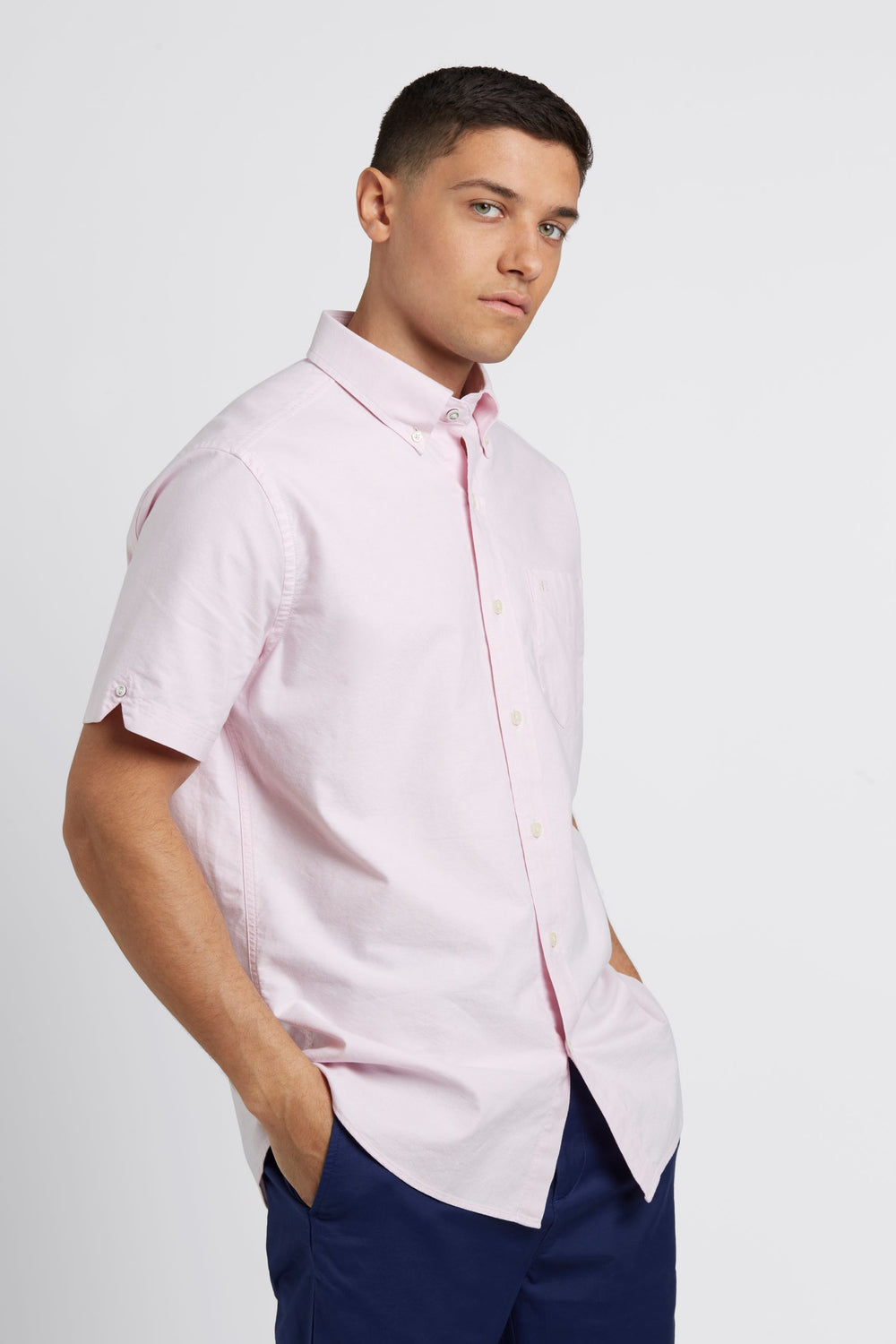 Ben Sherman Short Sleeve Brighton Oxford Organic Shirts Pink | NQCRYI-209