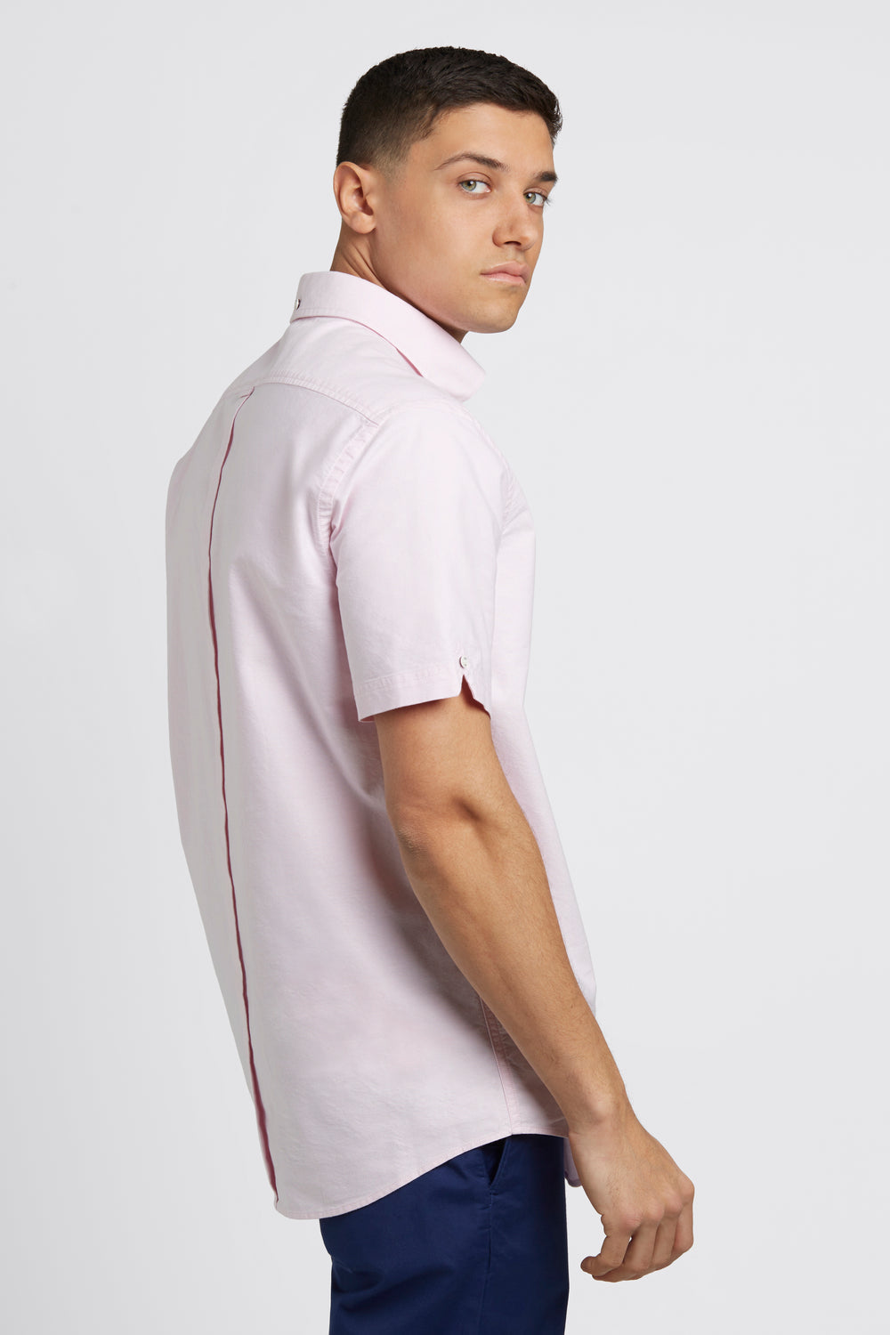 Ben Sherman Short Sleeve Brighton Oxford Organic Shirts Pink | NQCRYI-209