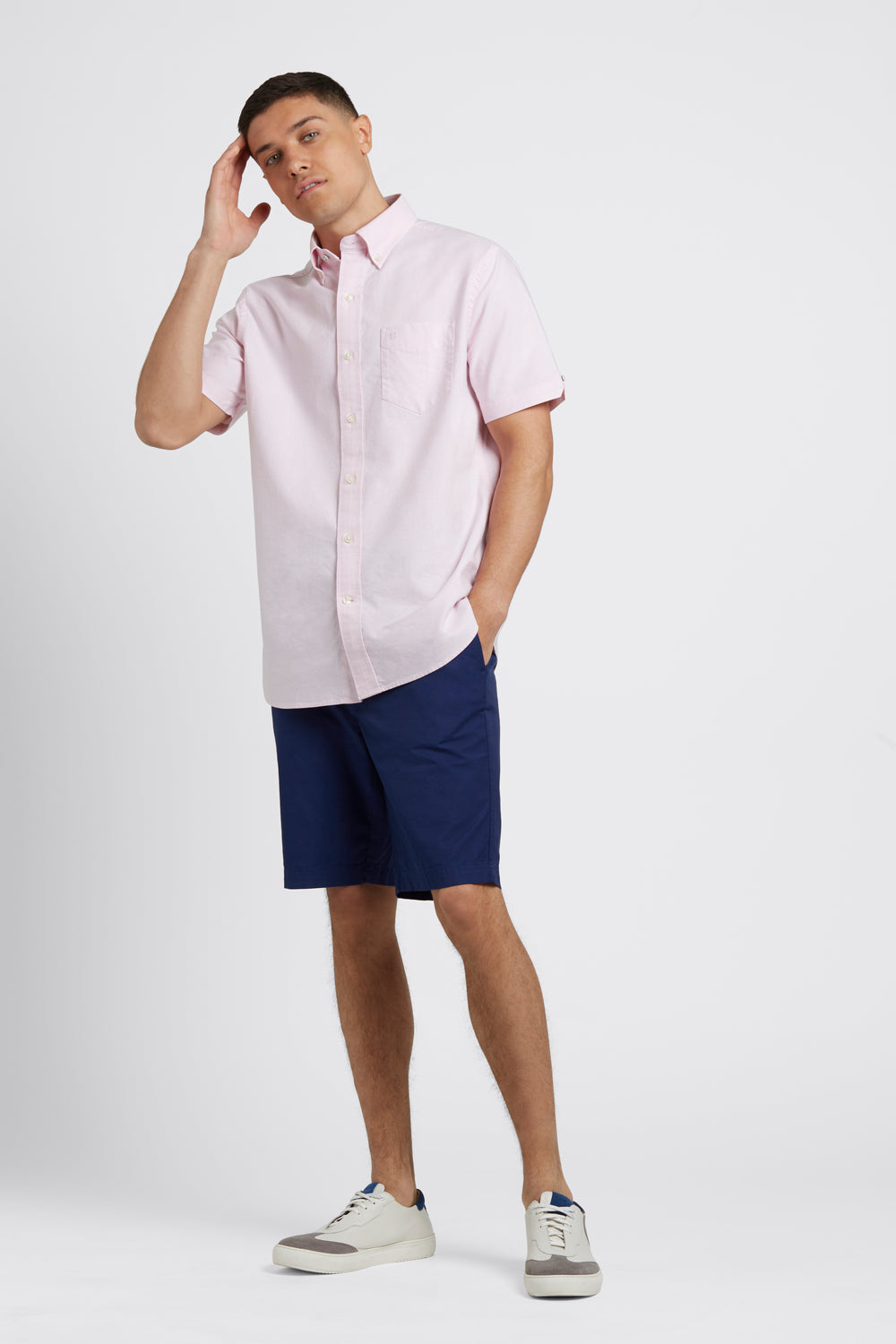 Ben Sherman Short Sleeve Brighton Oxford Organic Shirts Pink | NQCRYI-209