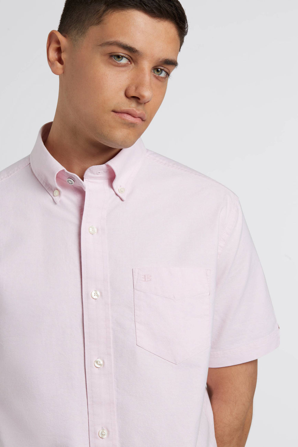 Ben Sherman Short Sleeve Brighton Oxford Organic Shirts Pink | NQCRYI-209