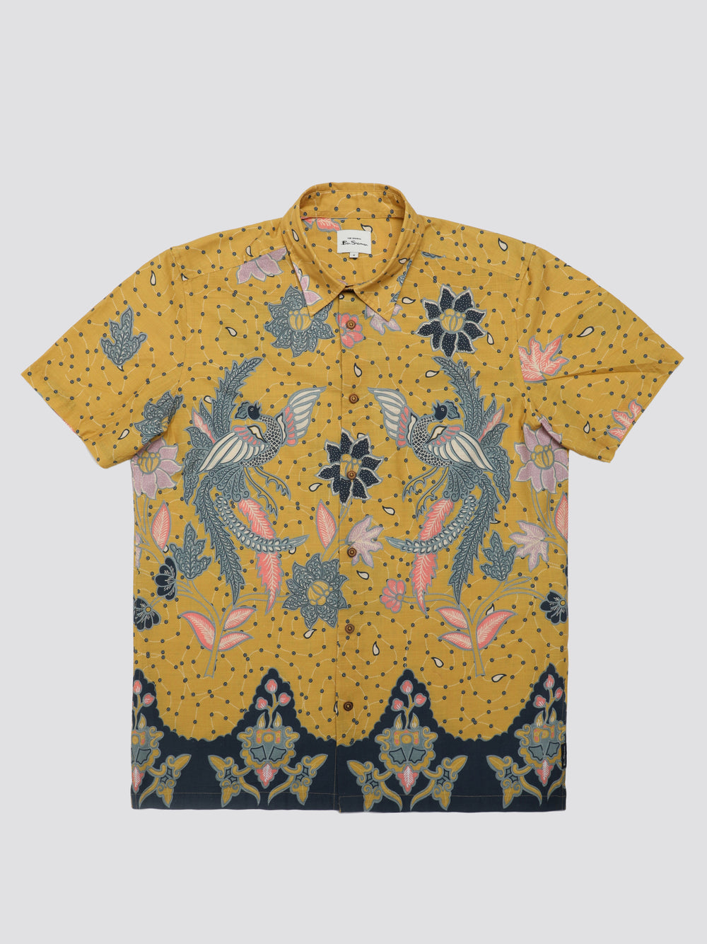 Ben Sherman Signature Abstract Botanical Print Shirts Yellow | BYFJXK-541