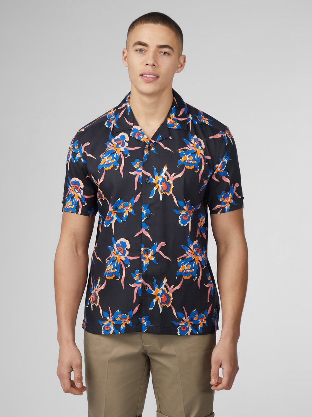 Ben Sherman Signature Botanical Print Shirts Black | SDHEJC-459