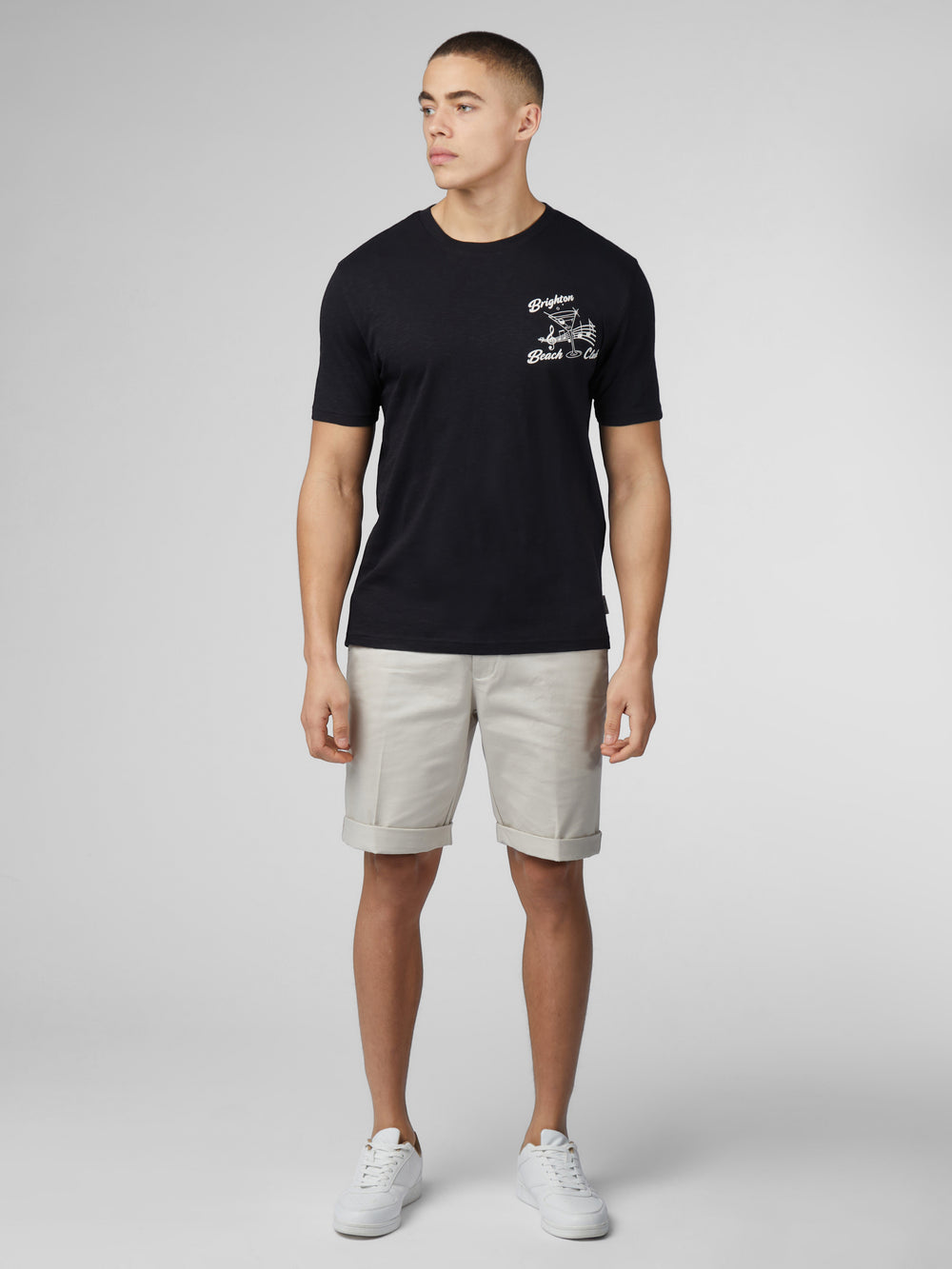 Ben Sherman Signature Brighton Beach Club T-Shirt Black | BSGXPN-845