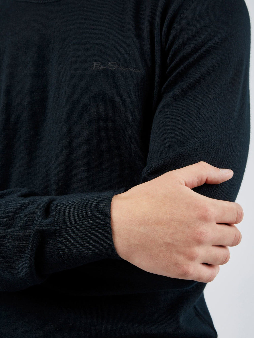 Ben Sherman Signature Crewneck Knitwear Black | XMDRHN-910