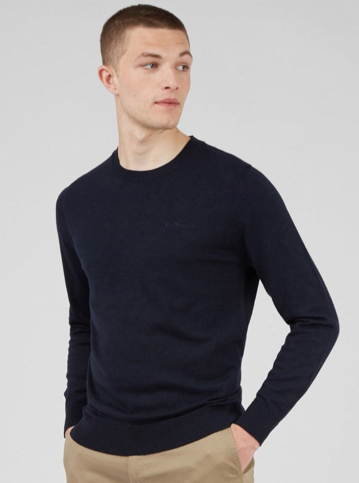 Ben Sherman Signature Crewneck Knitwear Navy | CGBWAN-245