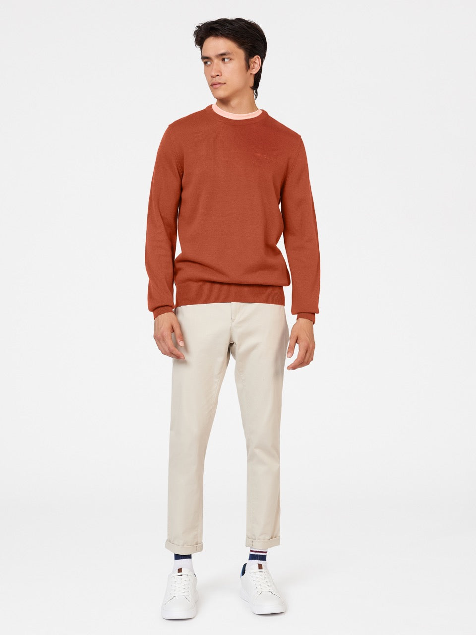 Ben Sherman Signature Crewneck Knitwear Orange | WXUEBK-581