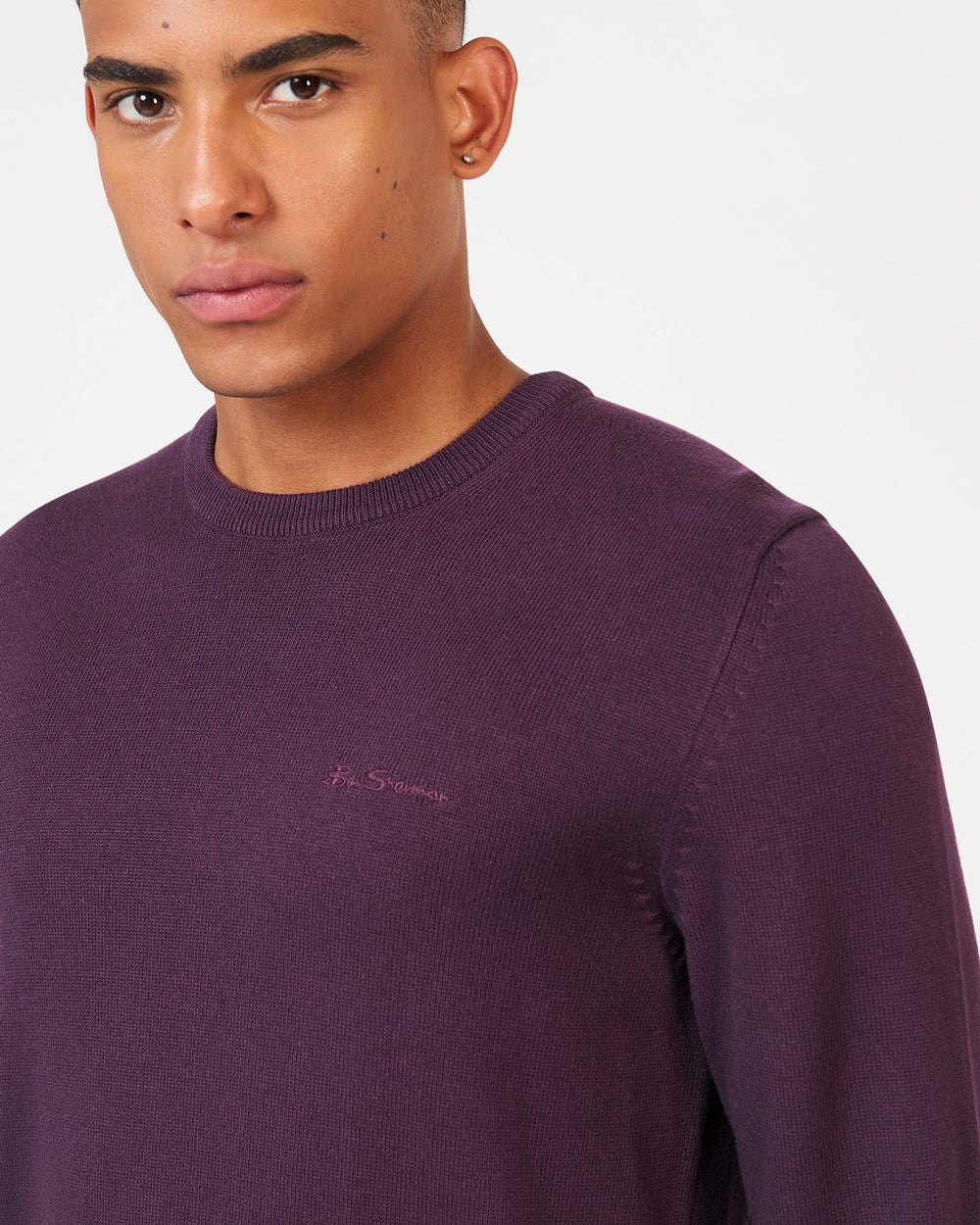 Ben Sherman Signature Crewneck Knitwear Purple | HPAXQS-465