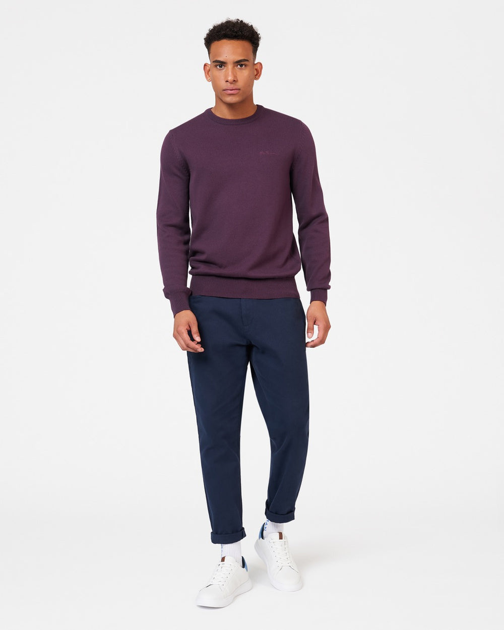 Ben Sherman Signature Crewneck Knitwear Purple | HPAXQS-465