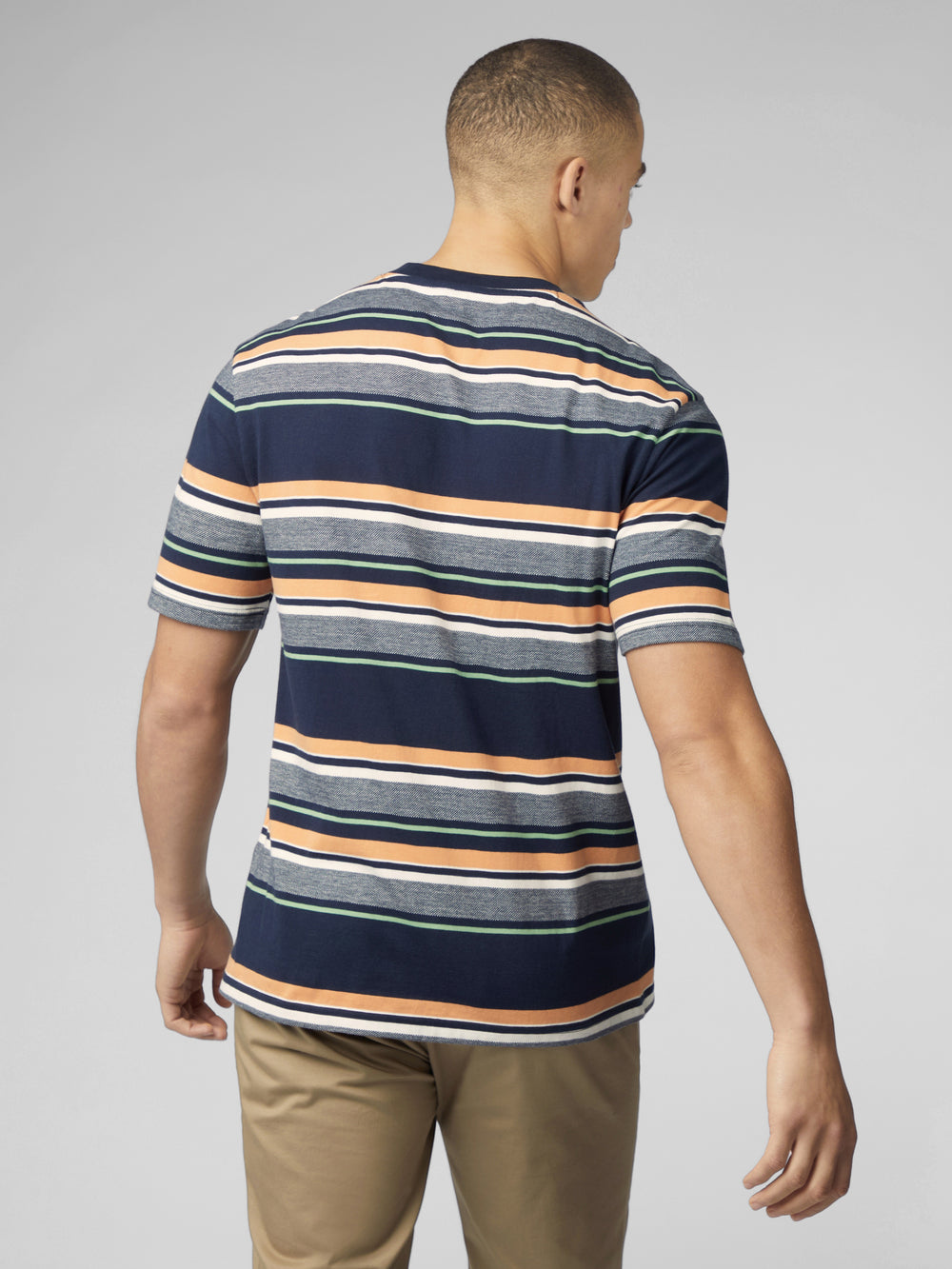 Ben Sherman Signature Engineered Stripe T-Shirt Navy | TGHJNV-894