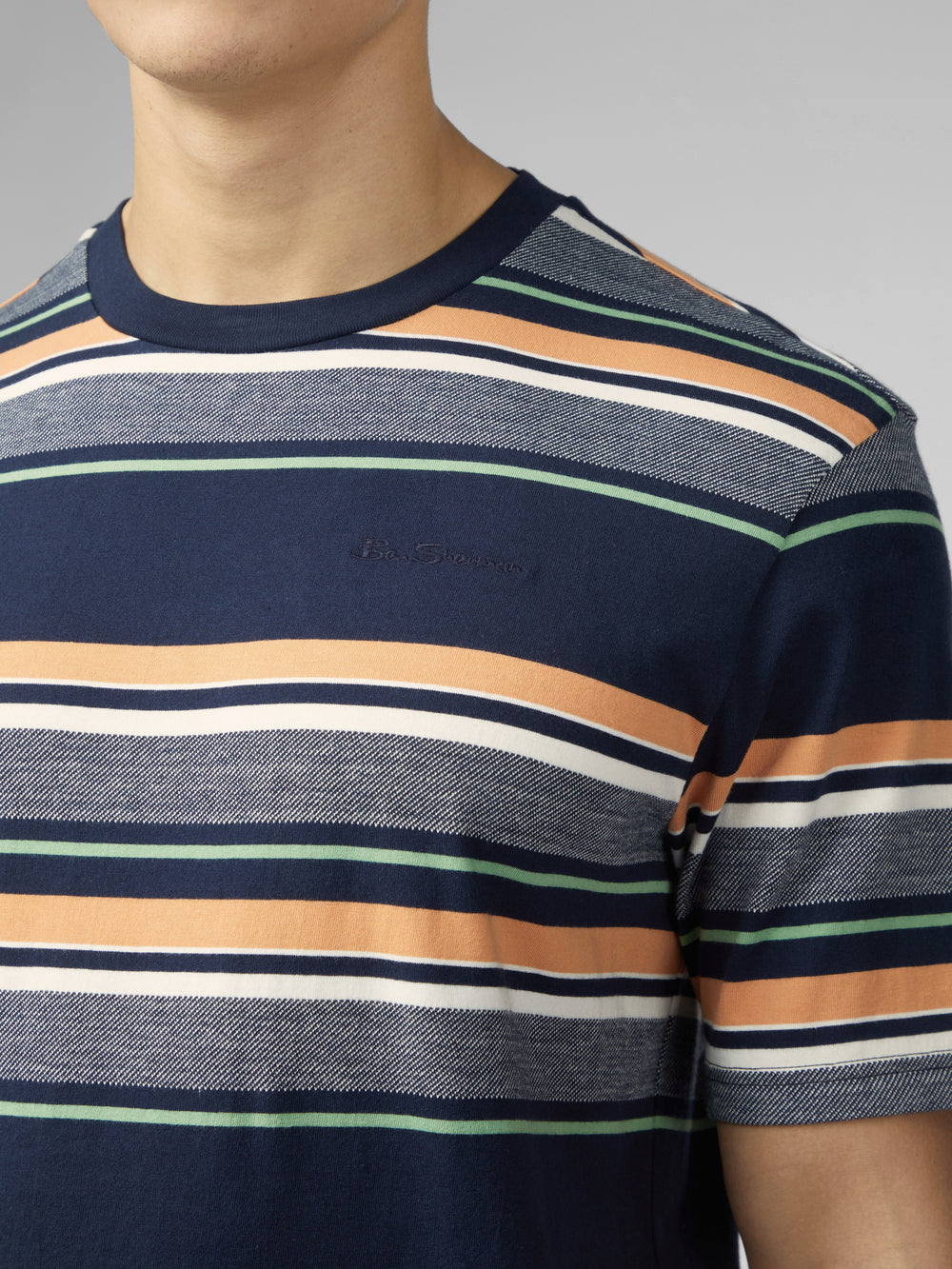 Ben Sherman Signature Engineered Stripe T-Shirt Navy | TGHJNV-894