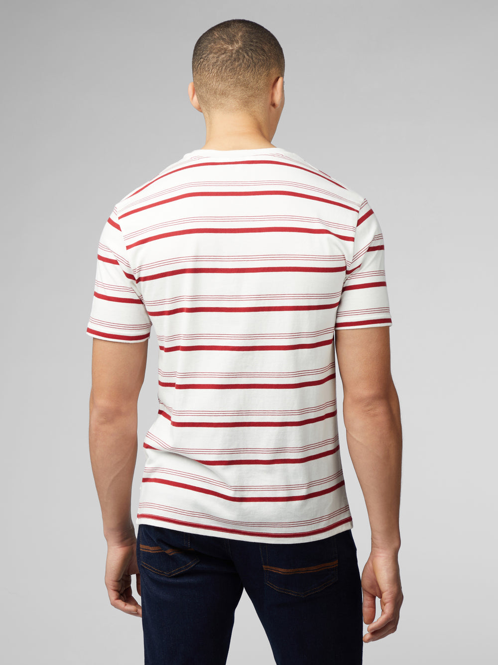 Ben Sherman Signature Fine Stripe T-Shirt White | MSTQRN-357