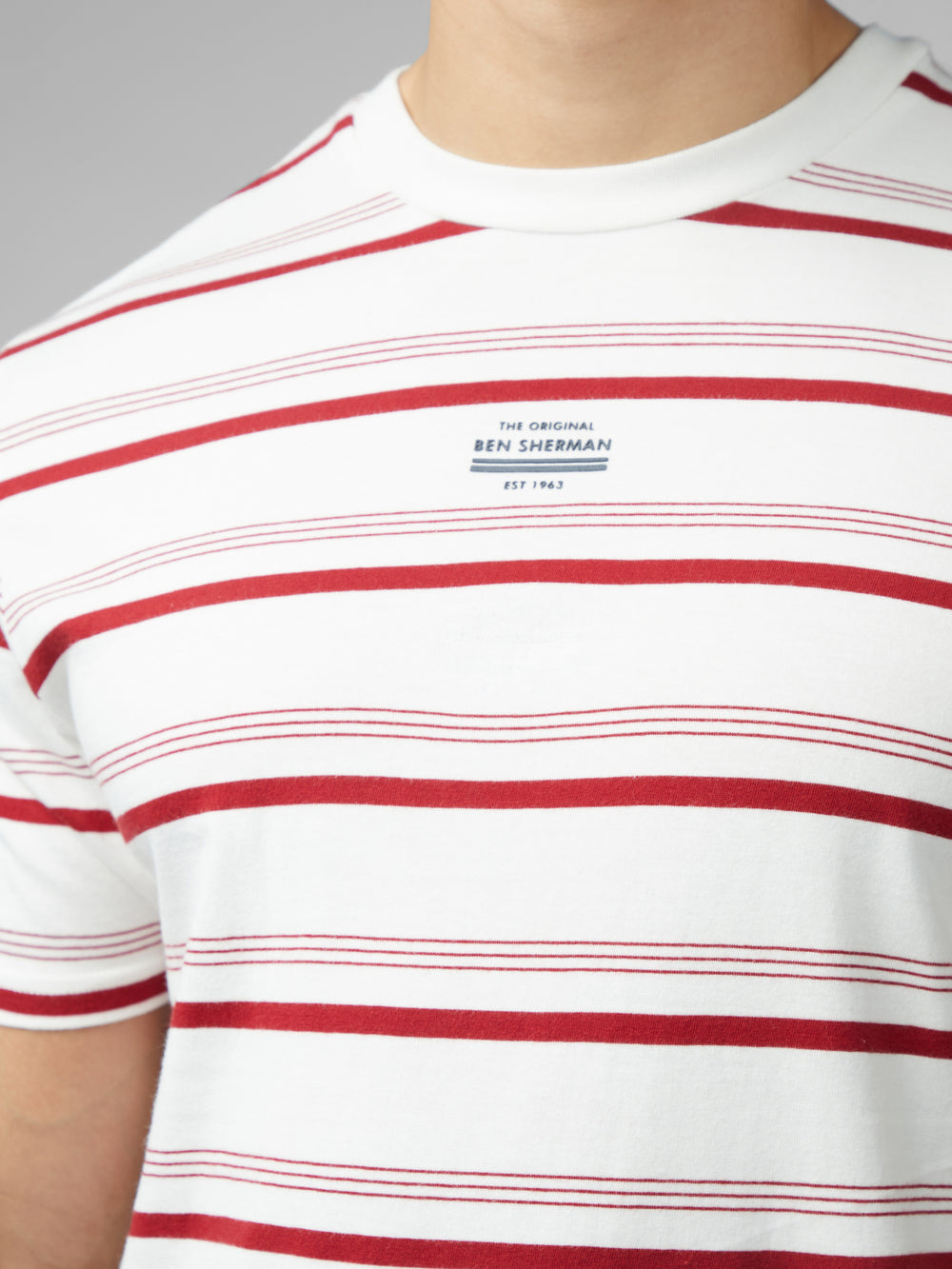 Ben Sherman Signature Fine Stripe T-Shirt White | MSTQRN-357