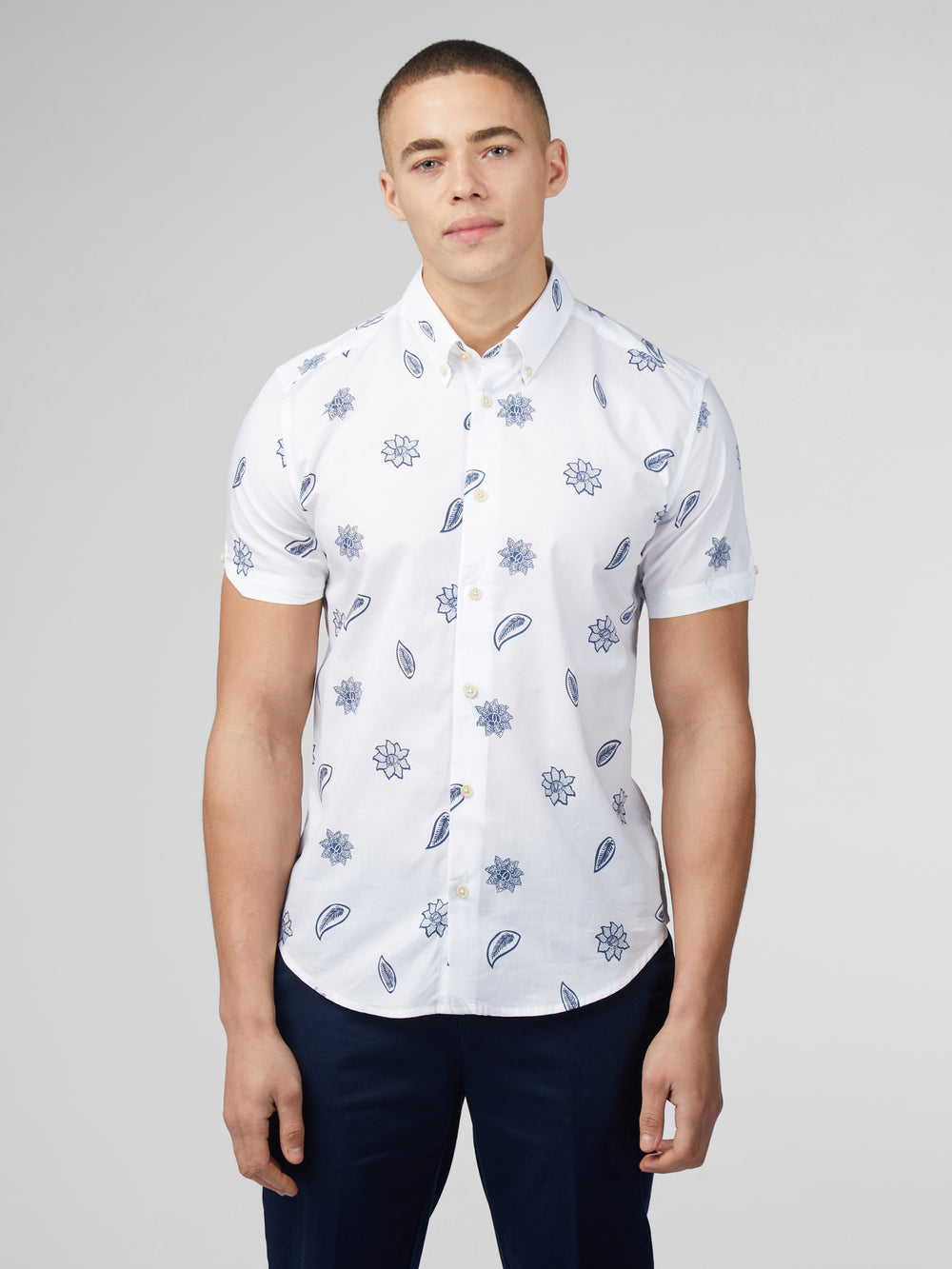 Ben Sherman Signature Floral Shirts White | WUTGJH-640