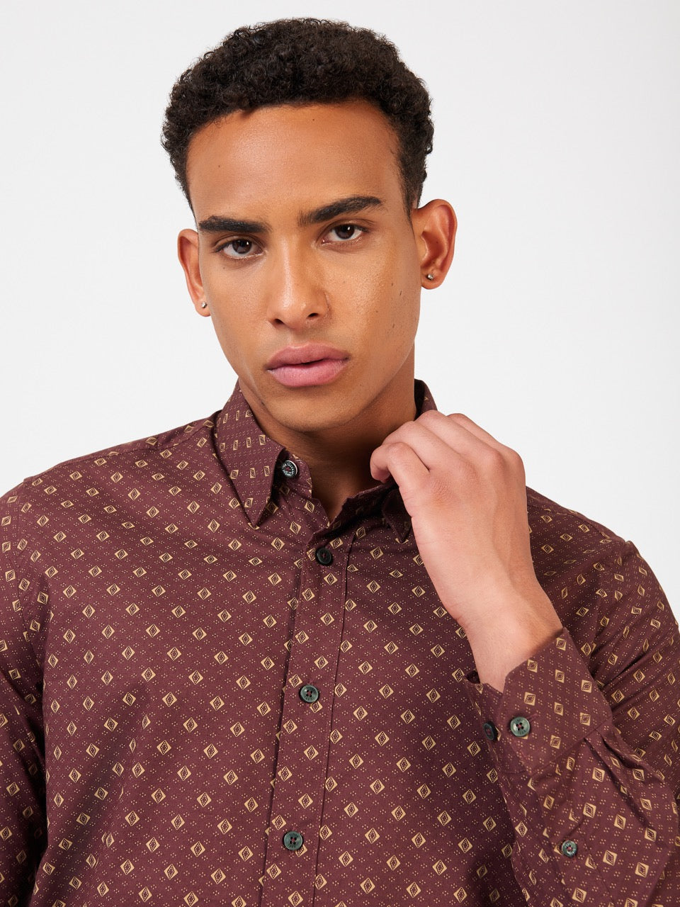 Ben Sherman Signature Geo Shirts Brown | DZNWBA-493