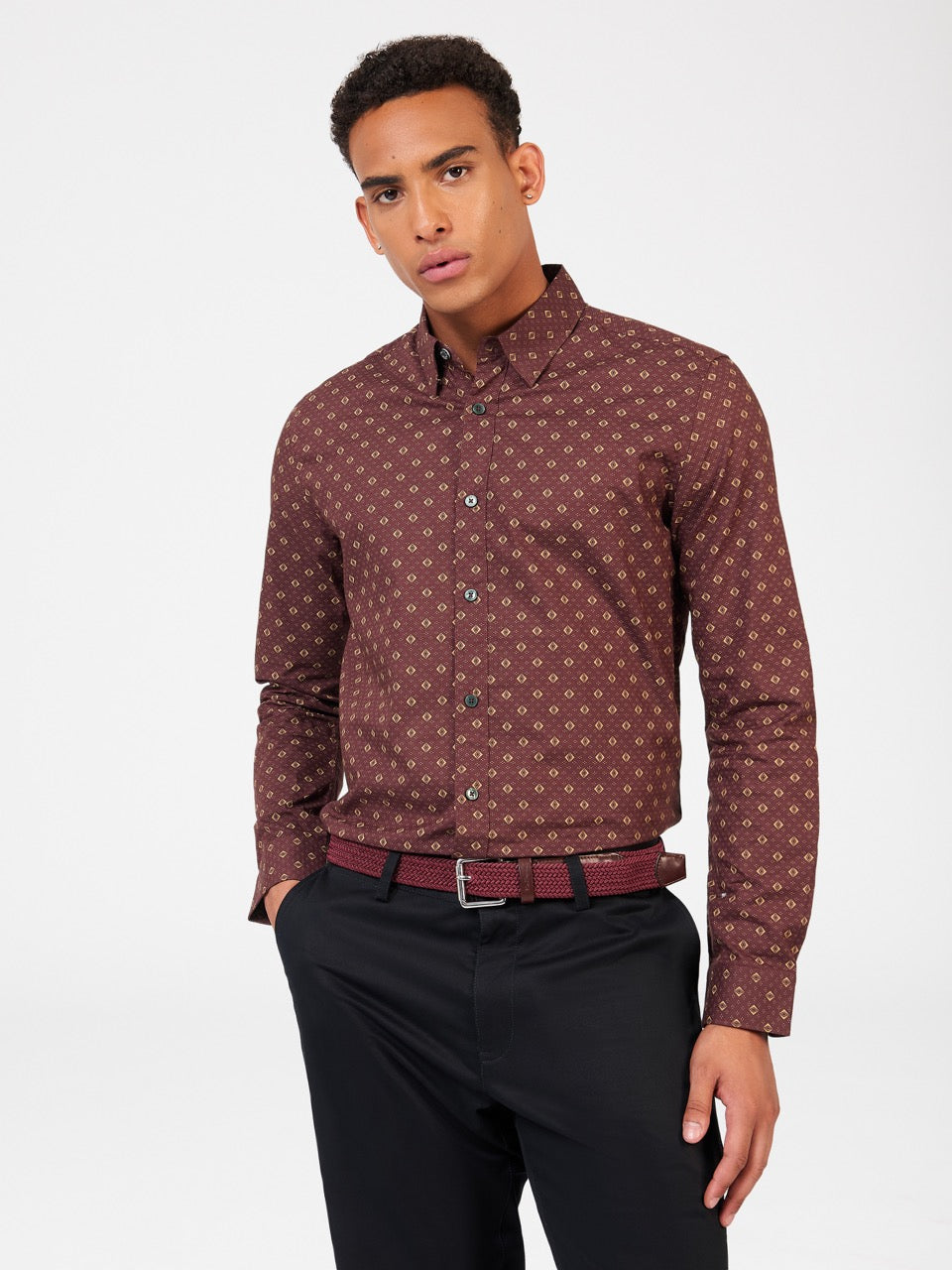 Ben Sherman Signature Geo Shirts Brown | DZNWBA-493