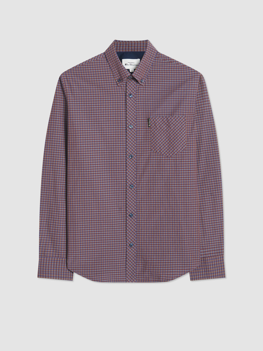 Ben Sherman Signature Gingham Long-Sleeve Shirts Purple | AWDUBP-715