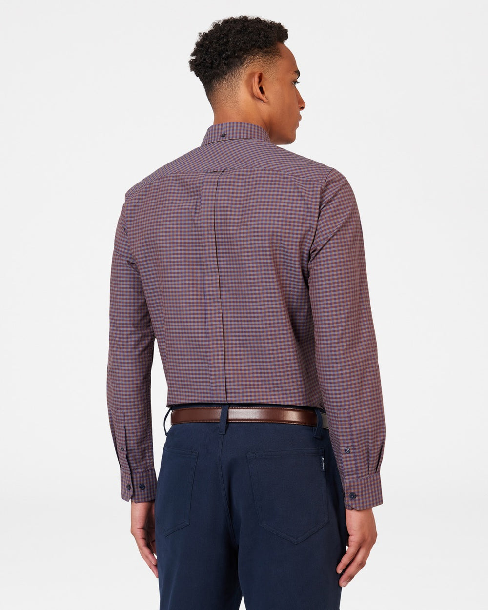 Ben Sherman Signature Gingham Long-Sleeve Shirts Purple | AWDUBP-715