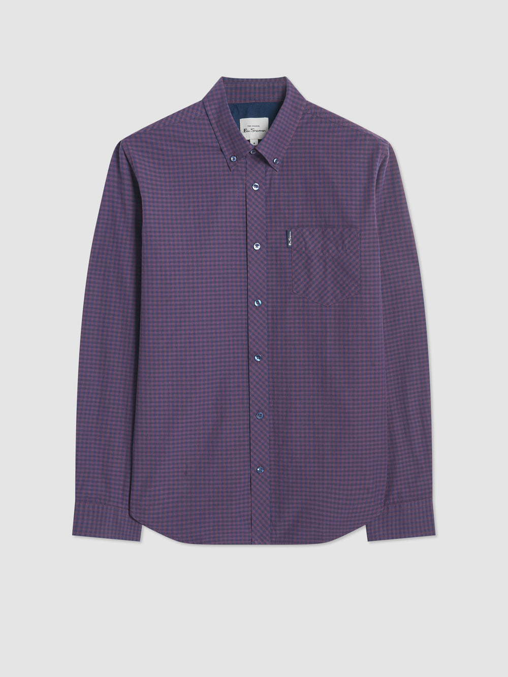 Ben Sherman Signature Gingham Long-Sleeve Shirts Purple | SYVGQI-632