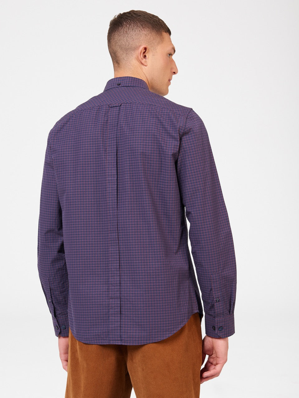 Ben Sherman Signature Gingham Long-Sleeve Shirts Purple | SYVGQI-632