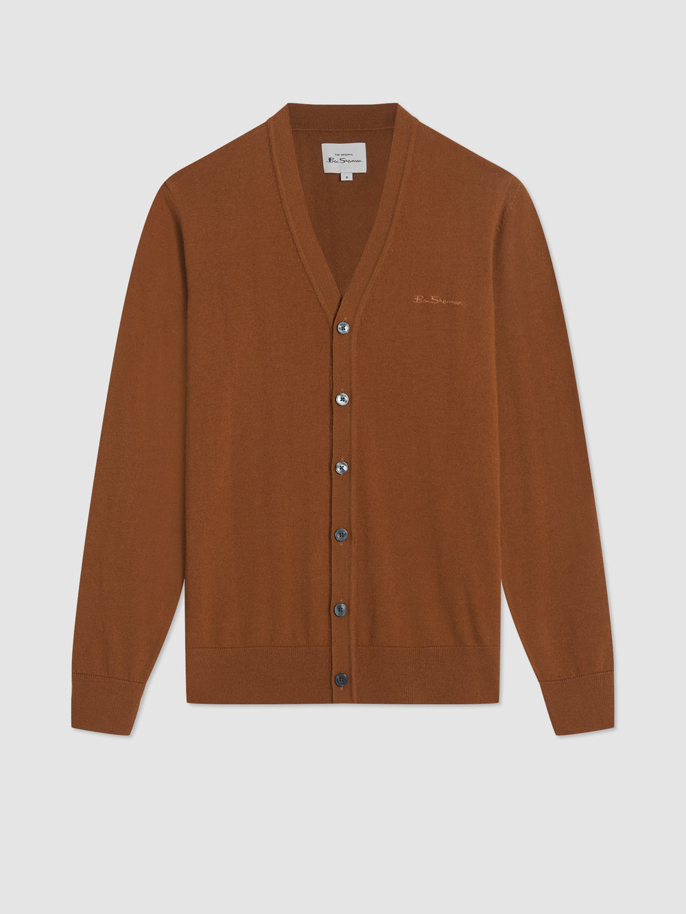 Ben Sherman Signature Merino Cardigan Knitwear Brown | RKDTSV-659