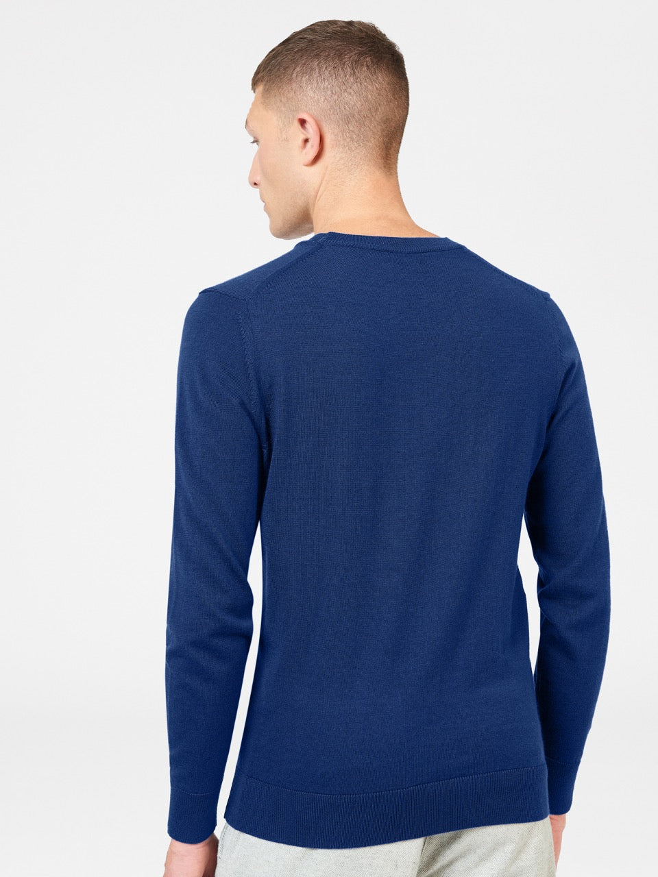 Ben Sherman Signature Merino Crewneck Knitwear Blue | RWTMPC-652