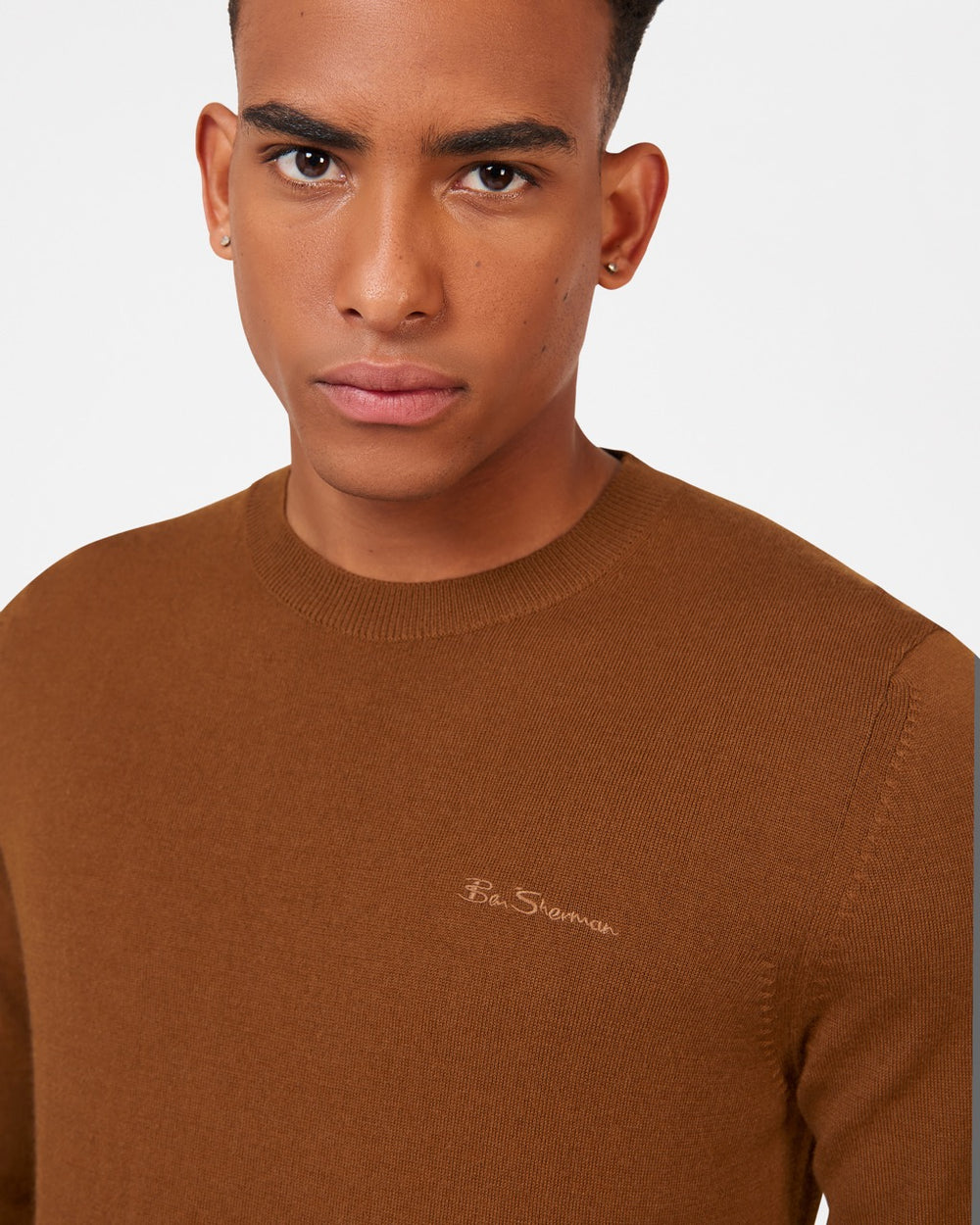 Ben Sherman Signature Merino Crewneck Knitwear Brown | KAYWPU-529