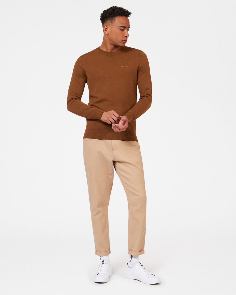 Ben Sherman Signature Merino Crewneck Knitwear Brown | KAYWPU-529