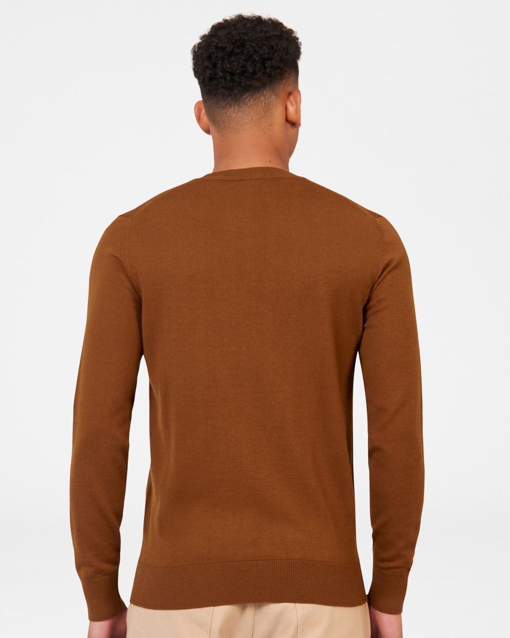 Ben Sherman Signature Merino Crewneck Knitwear Brown | KAYWPU-529