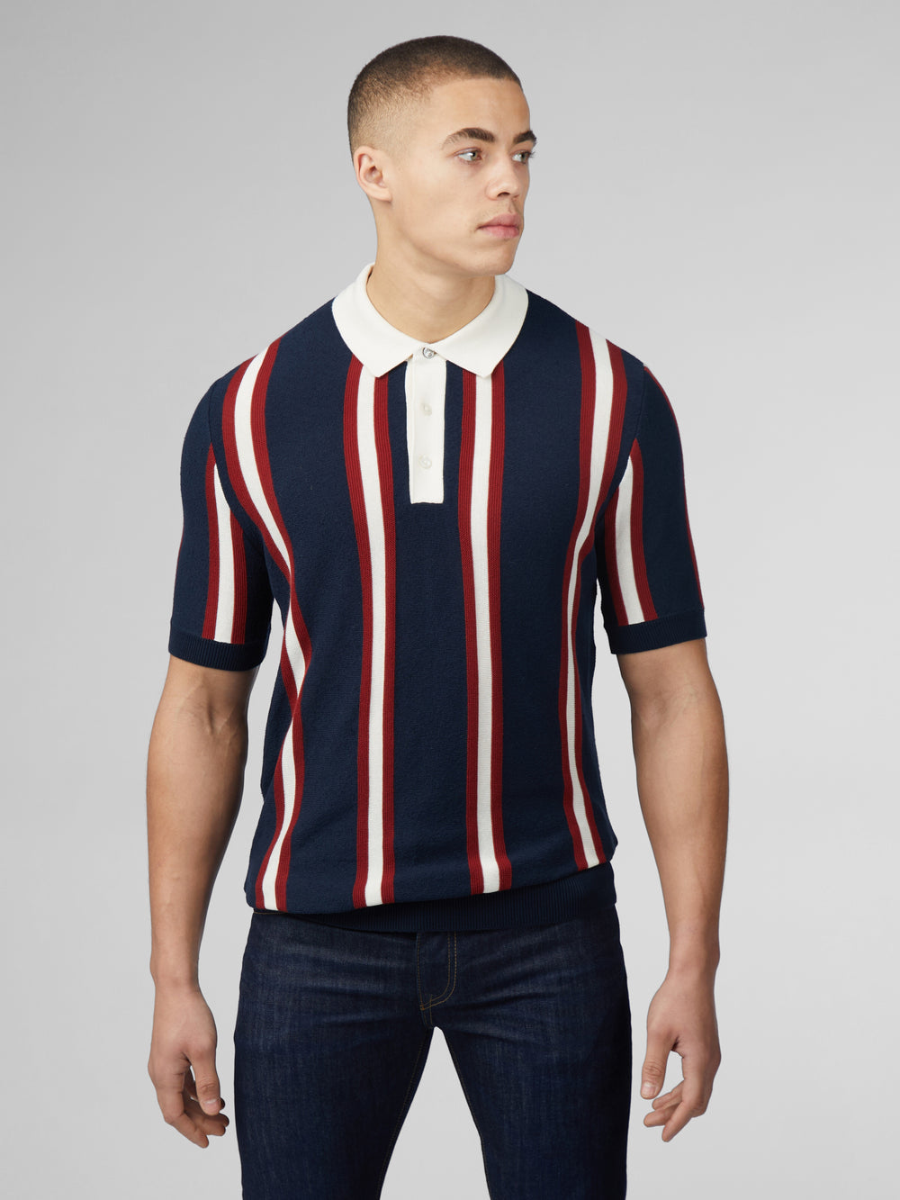 Ben Sherman Signature Mod Rugby Knitwear Navy | KEOMXU-921