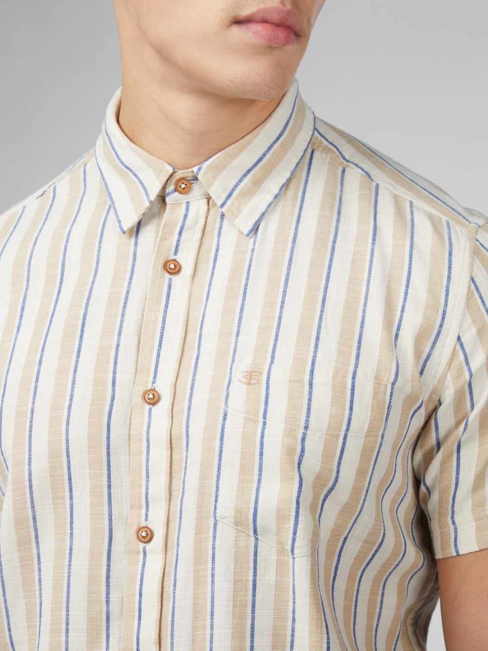 Ben Sherman Signature Mod Stripe Shirts White | BOJYAI-136