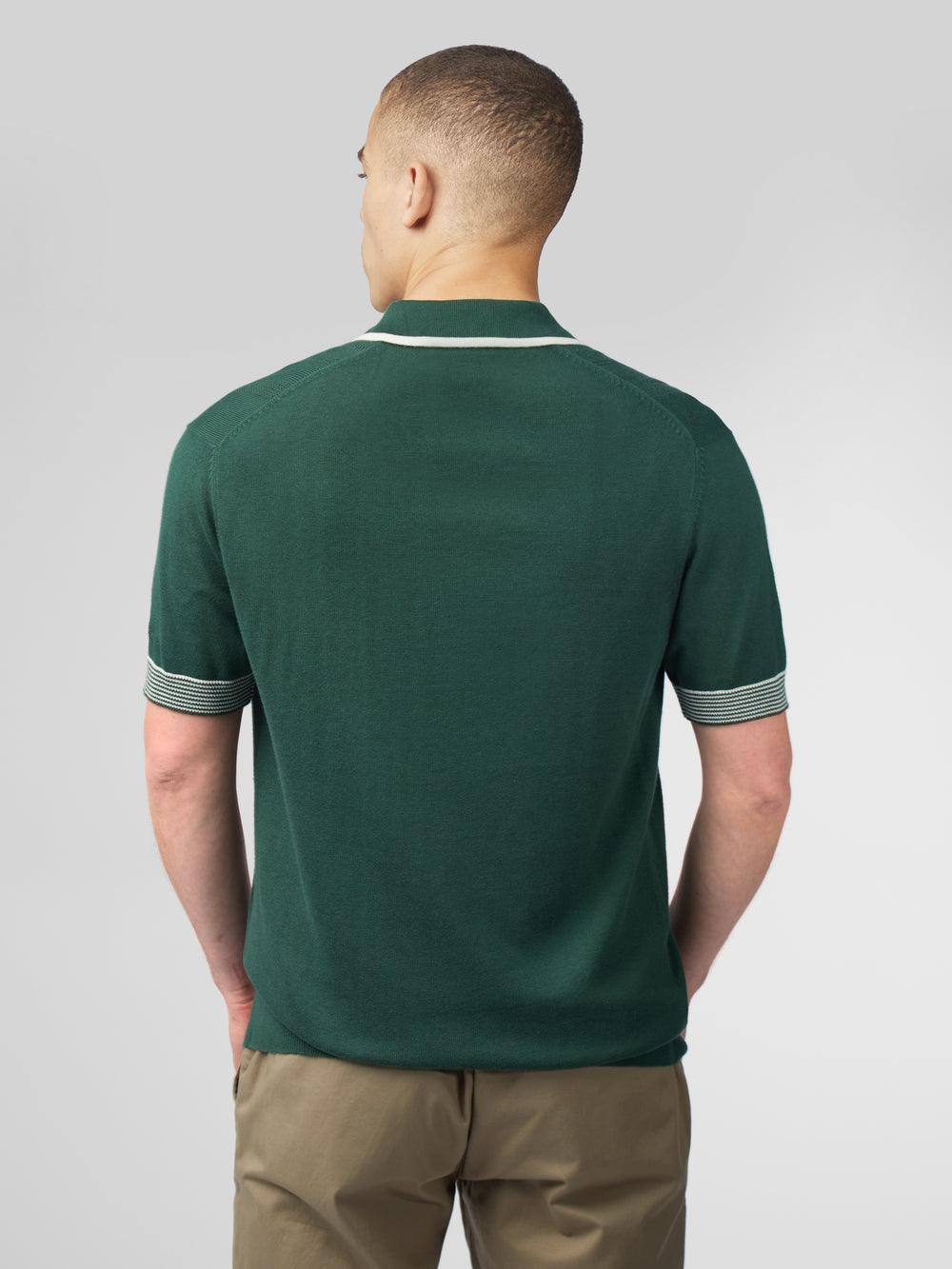 Ben Sherman Signature Open Neck Polo Knitwear Green | GQFWEH-614