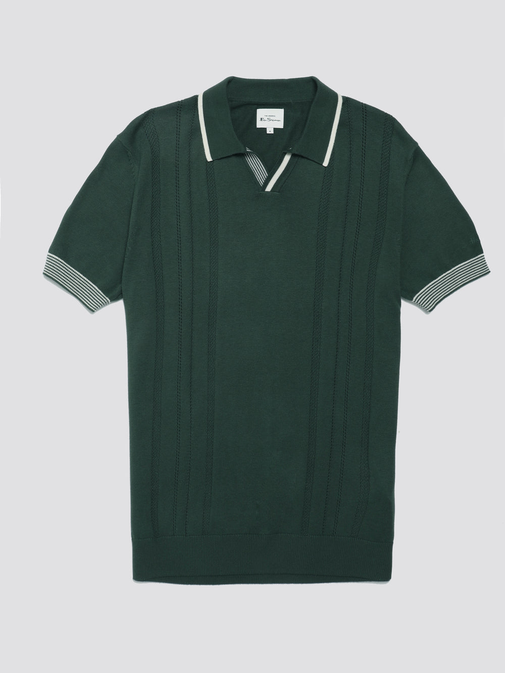 Ben Sherman Signature Open Neck Polo Knitwear Green | GQFWEH-614